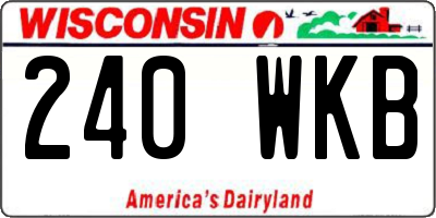 WI license plate 240WKB