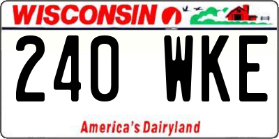 WI license plate 240WKE