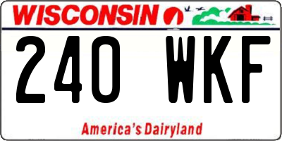 WI license plate 240WKF