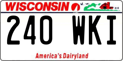 WI license plate 240WKI