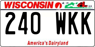 WI license plate 240WKK