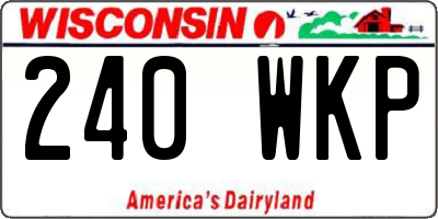 WI license plate 240WKP