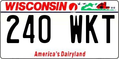 WI license plate 240WKT