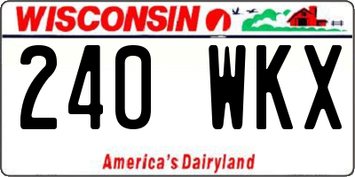 WI license plate 240WKX