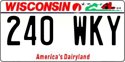 WI license plate 240WKY