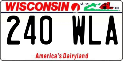 WI license plate 240WLA