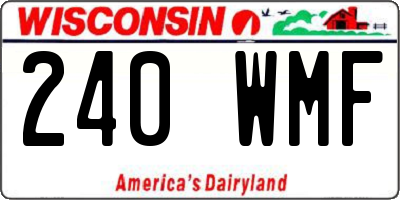 WI license plate 240WMF