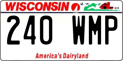 WI license plate 240WMP