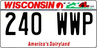 WI license plate 240WWP