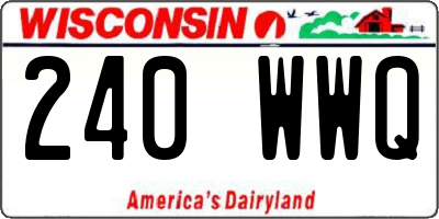 WI license plate 240WWQ