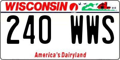 WI license plate 240WWS