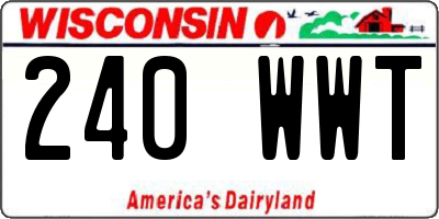 WI license plate 240WWT