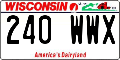 WI license plate 240WWX