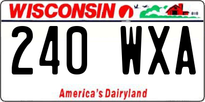 WI license plate 240WXA