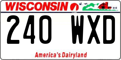WI license plate 240WXD
