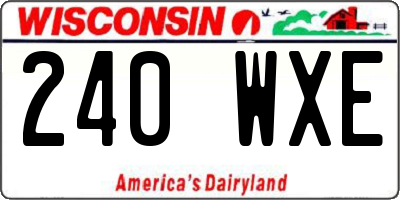 WI license plate 240WXE