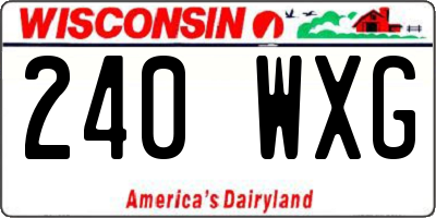 WI license plate 240WXG