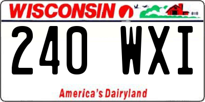 WI license plate 240WXI
