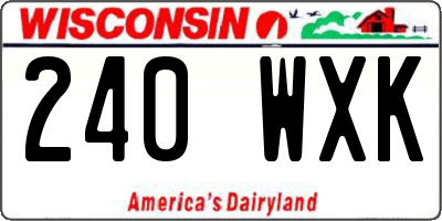 WI license plate 240WXK