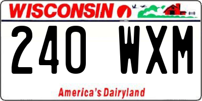 WI license plate 240WXM
