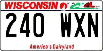 WI license plate 240WXN