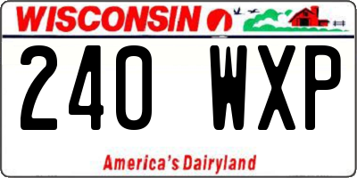 WI license plate 240WXP
