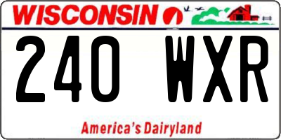 WI license plate 240WXR