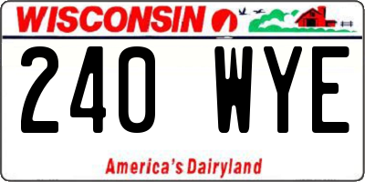WI license plate 240WYE