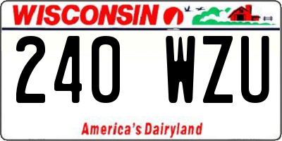 WI license plate 240WZU
