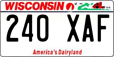 WI license plate 240XAF