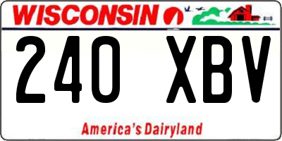 WI license plate 240XBV