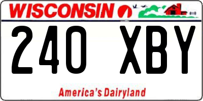 WI license plate 240XBY