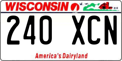 WI license plate 240XCN
