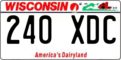 WI license plate 240XDC