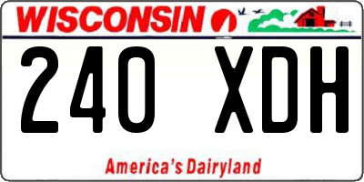 WI license plate 240XDH