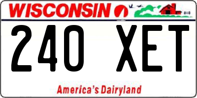 WI license plate 240XET