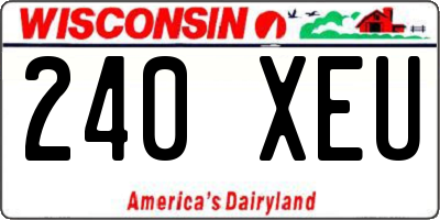 WI license plate 240XEU