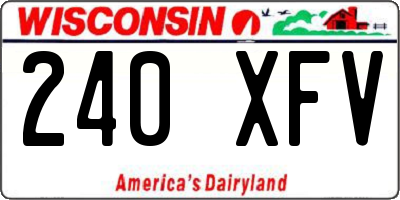WI license plate 240XFV