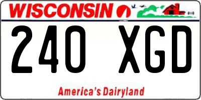 WI license plate 240XGD