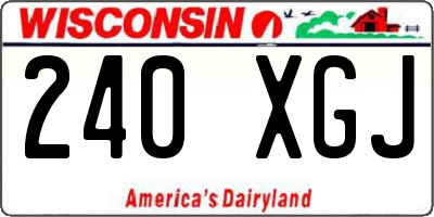 WI license plate 240XGJ