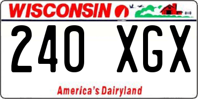 WI license plate 240XGX