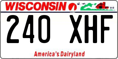 WI license plate 240XHF
