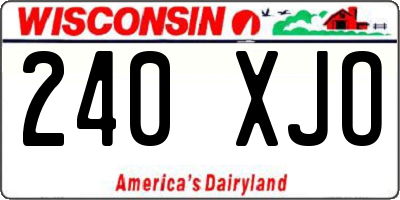 WI license plate 240XJO