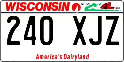 WI license plate 240XJZ