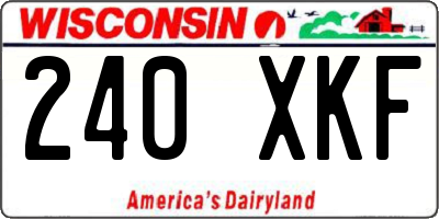 WI license plate 240XKF