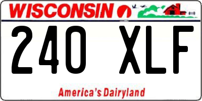 WI license plate 240XLF