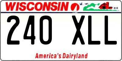 WI license plate 240XLL
