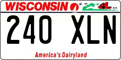 WI license plate 240XLN