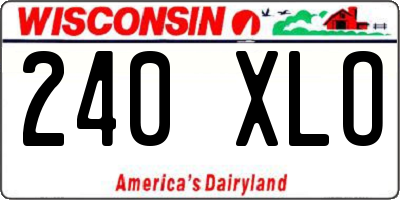 WI license plate 240XLO