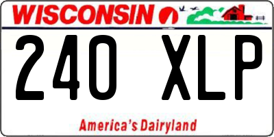 WI license plate 240XLP